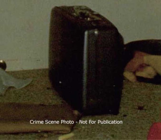 suitcase under window