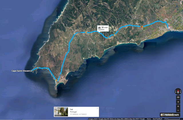 due east of lighthouse