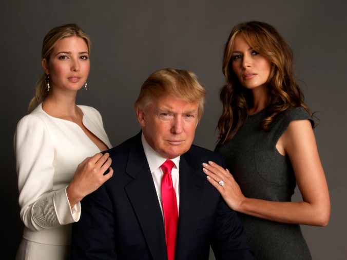 Ivanka Trump, Donald Trump and Melania Knauss